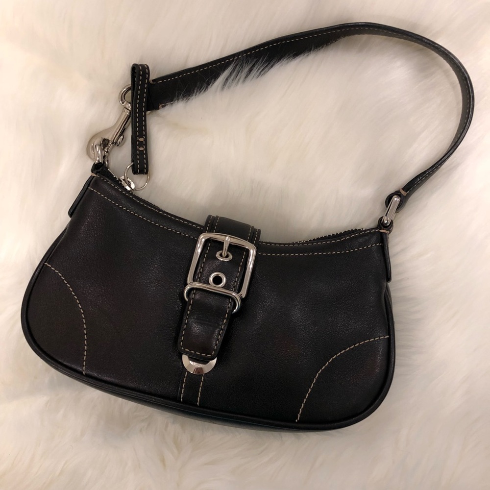 Coach Mini Going Out Bag in Black Leather
